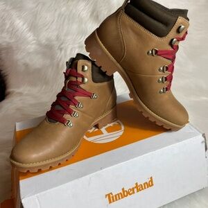 Timberland Women's Tan and Red Boots